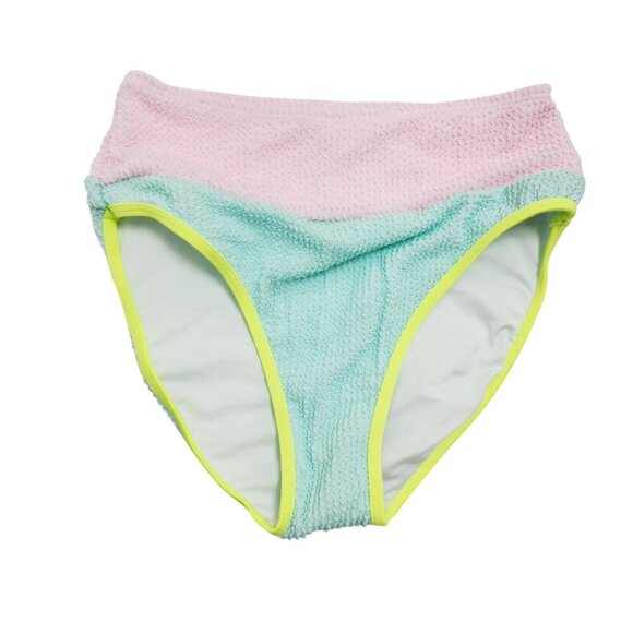 Pastel Colorblock Womens Swimsuit Textured Bikini Set Adjustable Straps Size XS - Picture 5 of 5